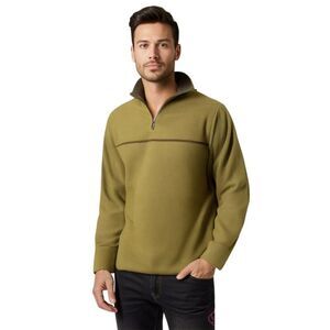 Reunion Olive Green Half Zip Sweater